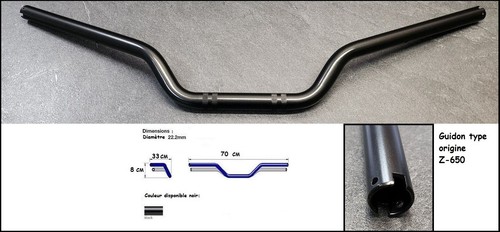 Guidon acier noir type origine - guidon,