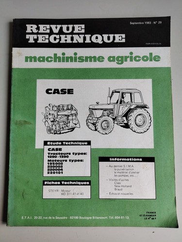 Revue technique tracteur case - revue,