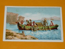 CHROME BON-POINT SCHOOLS 1900-1920 SPONGE FISHING GREECE HELLAS