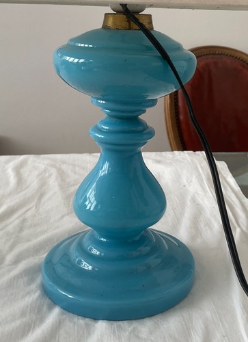 Pied lampe opaline bleue - de,