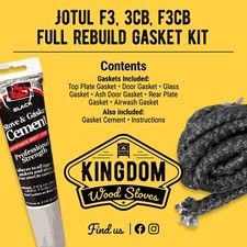 Jotul F3, 3CB, F3CB Full Rebuild Gasket Kit W/Cement *FREE Shipping*