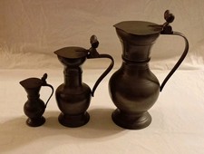 LOT SERIE 3 PICHETS EN ETAIN