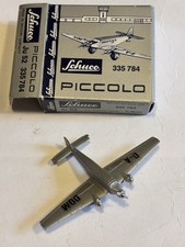 Schuco Piccolo Diecast Airplane - Junkers JU52 D-ADOM in silver & boxed - VGC