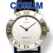 Corum Romulus Quartz Ladies Watch 16mm Leather Band Gold Dial
