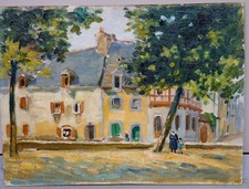 Painting Brittany Belgian school or France oil attributed to Victor Gilsoul 1867-1939