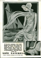 1928 Antique Fashion Natural Silk Magazine Ad
