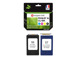 56 + 57XL fabriqué en France, 2 Cartouche d'encre compatible pour HP 56 + 57 XL