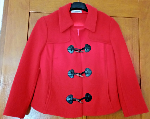 Manteau court rouge 100 laine - court,