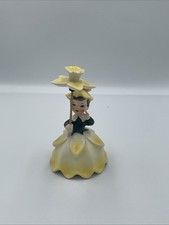 Vintage Napco Flower Of The Month March Daffodil Girl Parasol Porcelain Figurine