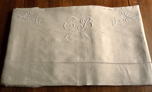 Drap ancien pur - fil, lin