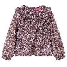 Chemise pour Enfants à Manches Longues Vêtement Imprimé Floral Rose Foncé 128 vi