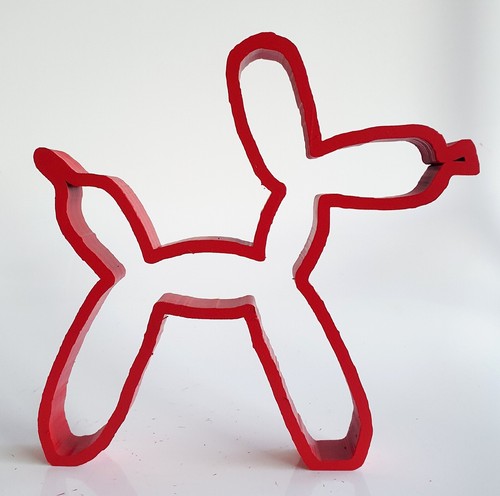 Sculpture chien koons rouge - koons,