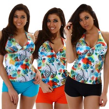 Maillot De Bain Tankini Femme, Taille Grande, Pantalons Courts Et Top 731