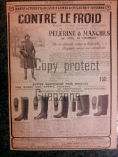 PELERINE POIL DE CHAMEAU BOTTES CAOUTCHOUC MANTEAU  publicité advert 1922