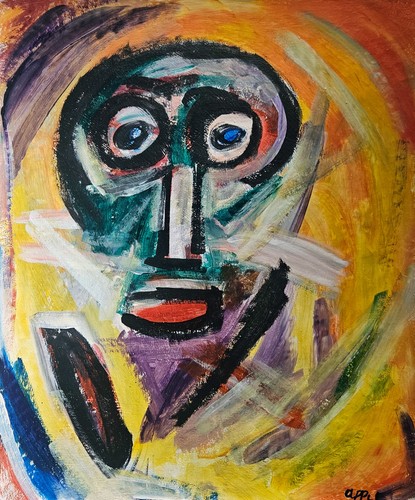 Peinture huile abstraite - l'huile,