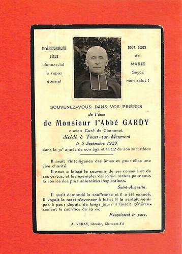 Faire part déces - abbÉ, gardy