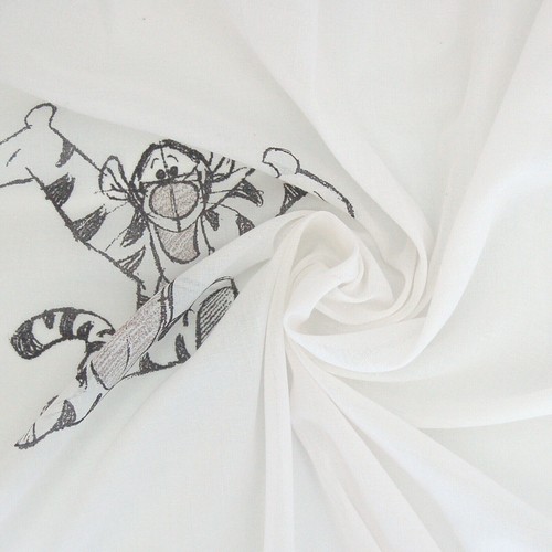 Voilage blanc imprimé coton - blanc,