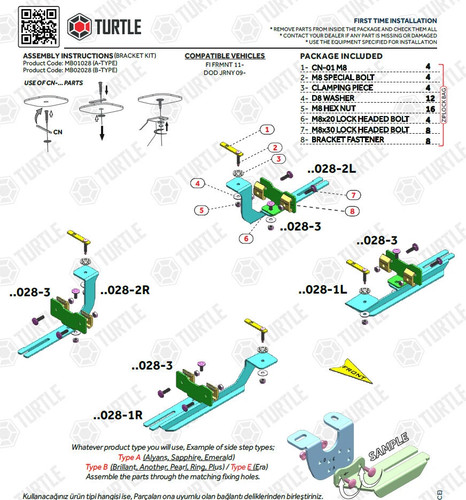 Kit fixations marche pieds - fixations, marche-pieds
