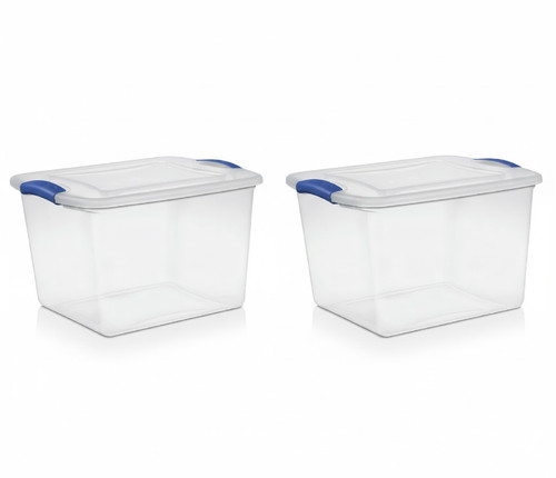 2pk stackable plastic - tote, box