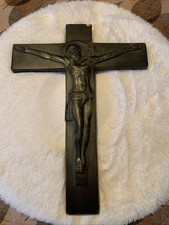 MARIA COLLET-NANTARD Rare Copper Corpus Christi Wall Cross