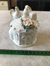 ANCIEN POT COLOMBIER COLOMBE CERAMIQUE  PORCELAINE MARIAGE COMMUNION BAPTEME ...