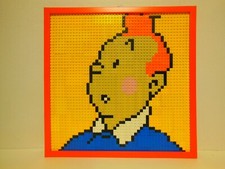 TINTIN Themed Figure Composition in LEGO Pieces Under Frame (TINTIN)