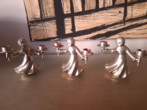 Bougeoirs vintages anges - bougeoirs,