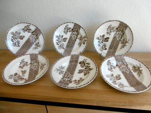 Six assiettes creuses faience - assiettes,
