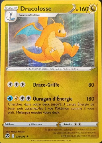 Carte pokémon dracolosse - carte,