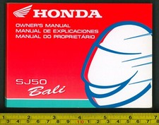 Honda SJ50 Bali (1995) Factory Owners Riders Manual Hand-Book SJ 50 FN83
