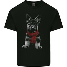 T-Shirt En Coton Léger Pour Homme Avec Un Chiot Berger Allemand En Écharpe