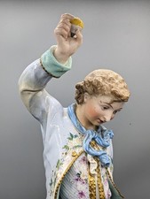 1800s Paris French Vion&Baury Boy with Acorn Porcelain Figurine 18" Unique