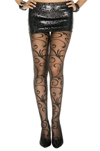 Collant fantaisie noir - , nylon