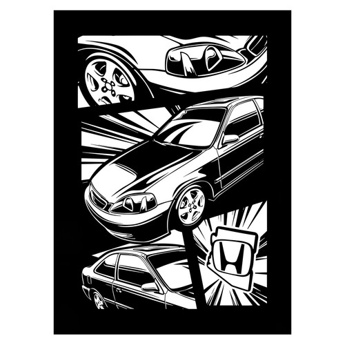 Affiche voiture style bande - de,