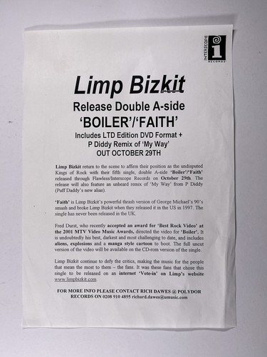 Limp bizkit press - limp, release