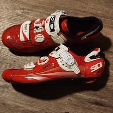 SiDi Ergo 3 Carbon 43 EU/ US 9.5 Mens road shoe white Red 3-bolt Italy