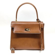 Bally Hand Bag  Brown Leather 1656079