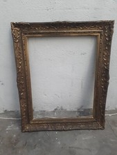 Antique Large Frame Montparnasse Flower Wood Lys Dore Hand Sculpt
