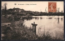 Old postcard St-Auvent, L ́Étang et la Chaussée 