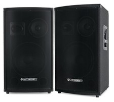 Pack Enceinte Paire DJ PA Sono Haut-Parleur 3-Voies Subwoofer 12'' Pasive 1200W