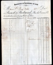 ORLEANS (45) WOOL BLANKET FACTORY ""PROUST & BERTRAND"" in 1892