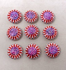 Lot 9 Boutons anciens - Bois