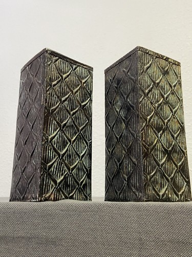 Paire vases art deco bronze - vases,