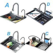 LED Evier de cuisine en acier inoxydable 304 Ensemble d'évier de luxe