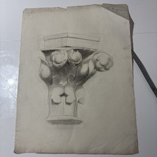 Ancien Dessin XIXe Crayon