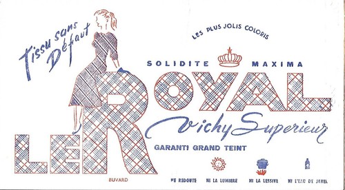 Buvard tissu royal - buvard, vichy