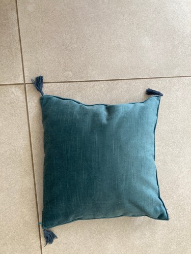 Coussin velours bleu - coussin,