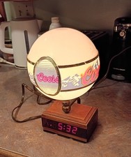 Vintage COORS BEER Bar Top LIGHTED GLOBE SIGN & CLOCK...Works!