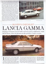 2 Vintage LANCIA GAMMA Coupe & Sedan, Multiple-Page UK Issue Magazine Articles