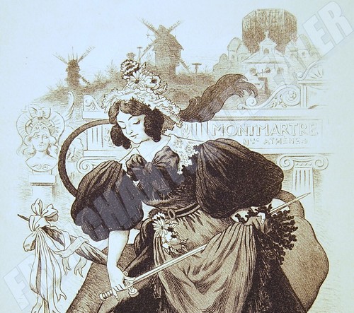 Lithographie 19e montmartre - lithographie,